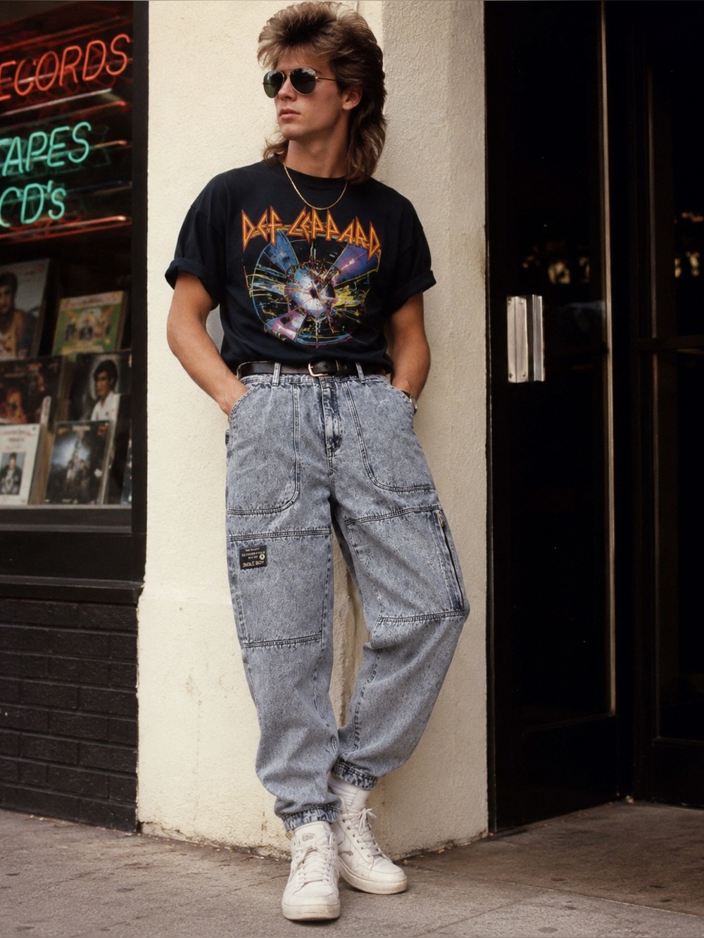 Vintage Bugle Boy jeans 
Acid Wash Denim